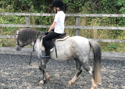 Young child riding lesson